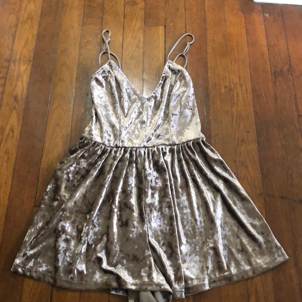 Strappy velvet romper
